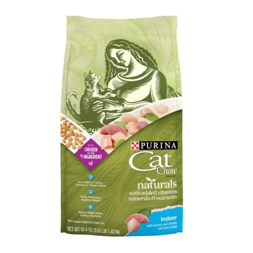 Purina Cat Chow Naturals Original with Added Vitamins, Minerals & Nutrients Dry Cat Food, 3.15-lb bag