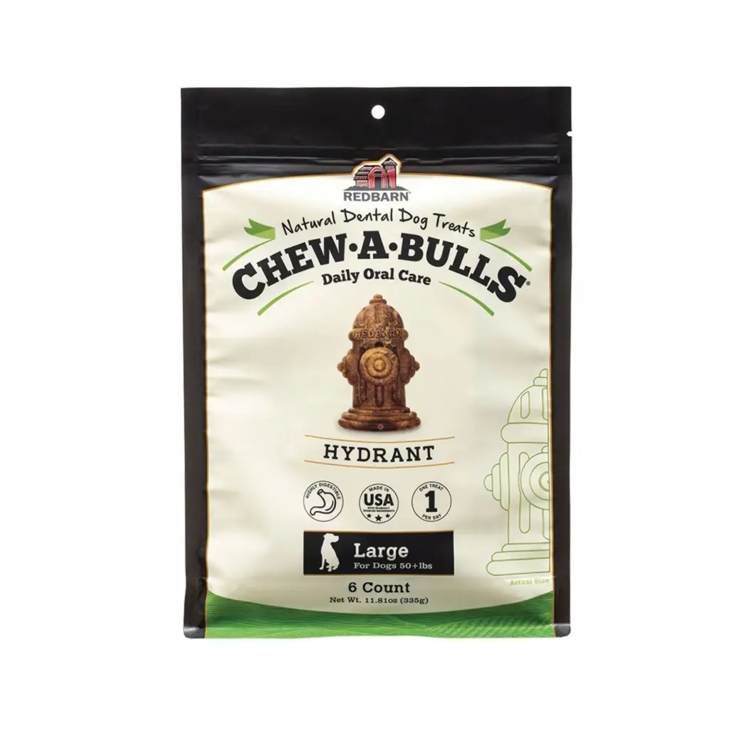 Redbarn Pet Products Chew-A-Bulls Hydrant Dog Treat Large, 6 pk