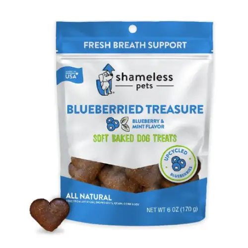 Shameless Pets Soft Baked Blueberried Treasure Flavor Grain-Free Dog Treats, 6-oz bag