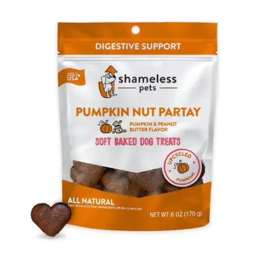 Shameless Pets Soft Baked Pumpkin Nut Partay Flavor Grain-Free Dog Treats, 6-oz bag