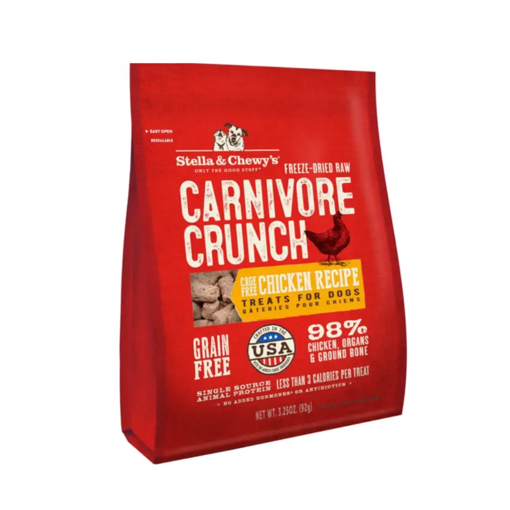 Stella & Chewy's Carnivore Crunch Cage-Free Chicken Recipe Freeze-Dried Raw Dog Treats 3.25 oz bag