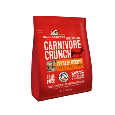 Stella & Chewy's Carnivore Crunch Grass-Fed Beef Recipe Freeze-Dried Raw Dog Treats 3.25 oz bag