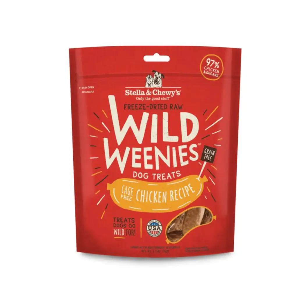 Stella & Chewy's Chicken Wild Weenies Freeze-Dried Raw Dog Treats - 3.25oz bag