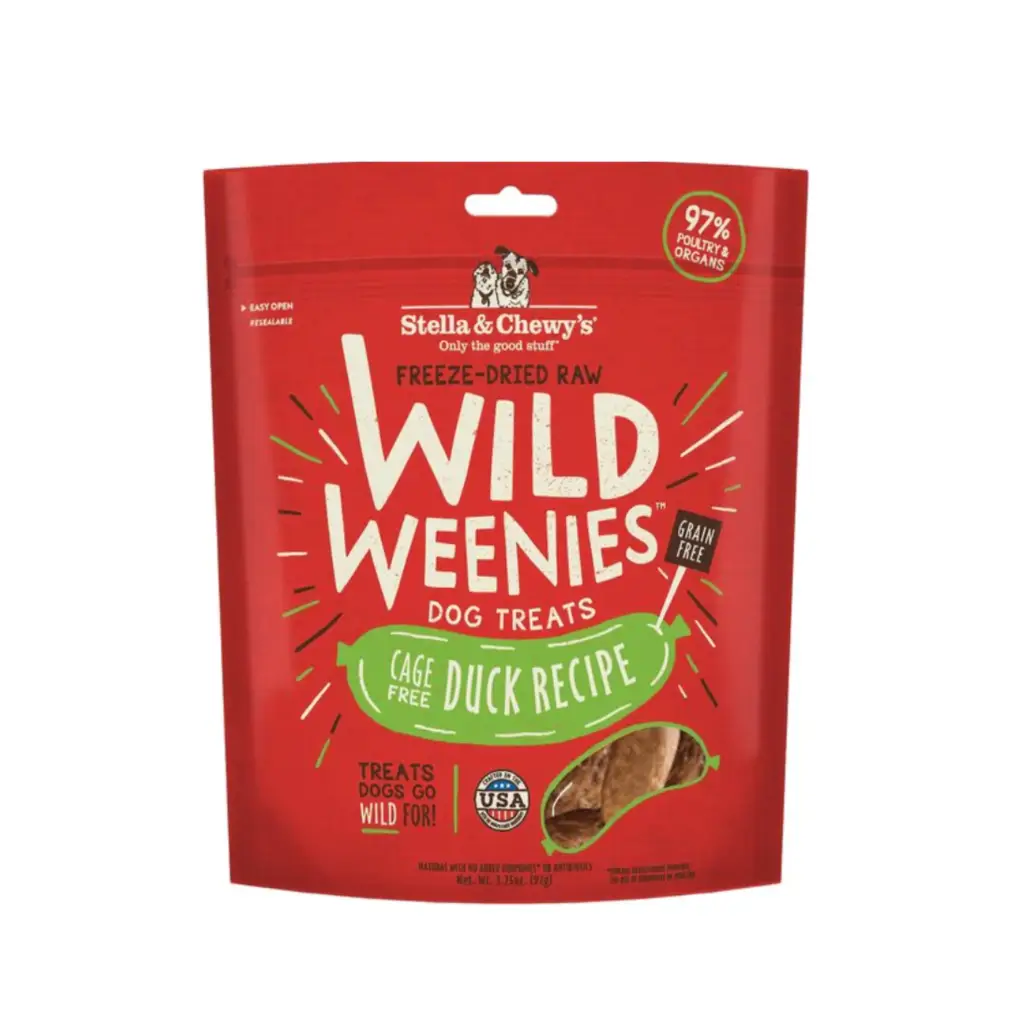 Stella & Chewy's Duck Wild Weenies Freeze-Dried Raw Dog Treats - 3.25 oz bag