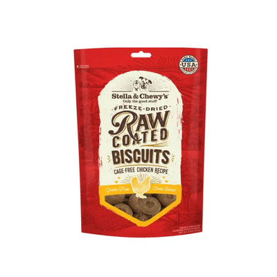 Stella & Chewy's Raw Coated Biscuits Cage-Free Chicken Recipe Freeze-Dried Grain-Free Treats, 9-oz bag