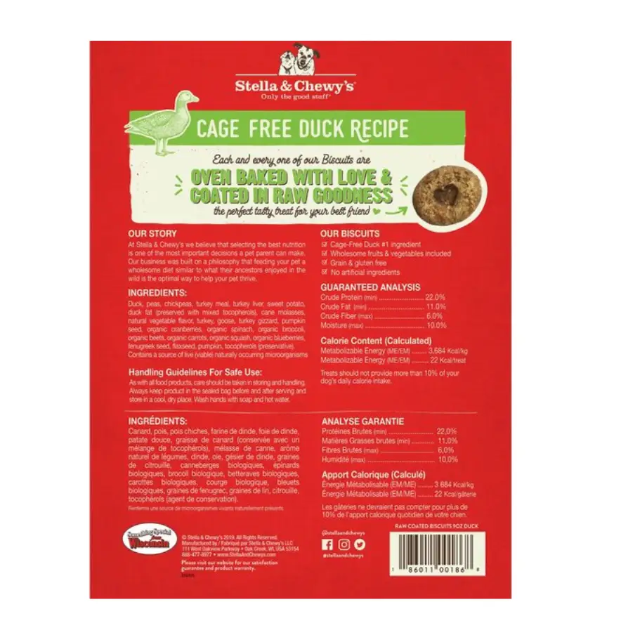 Stella & Chewy’s Raw Coated Biscuits Cage-Free Duck Recipe