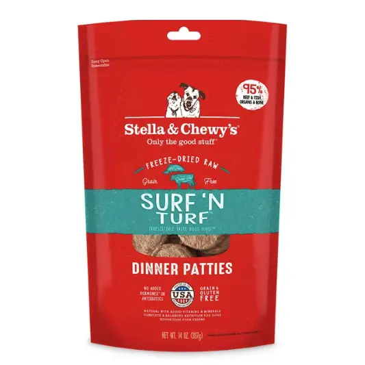 stella-chewys-surf-n-turf-dinner-patties-freeze-dried-raw-dog-food-14-oz-bag