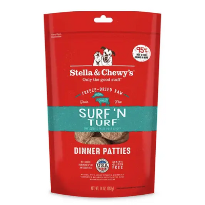 stella-chewys-surf-n-turf-dinner-patties-freeze-dried-raw-dog-food-14-oz-bag