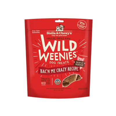 Stella & Chewy's Wild Weenies Bac'n Me Crazy Recipe Freeze-Dried Raw Dog Treats 3.25 oz bag
