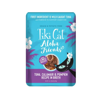 Tiki Cat Aloha Friends Tuna with Calamari & Pumpkin Grain-Free Wet Cat Food 3-oz pouch