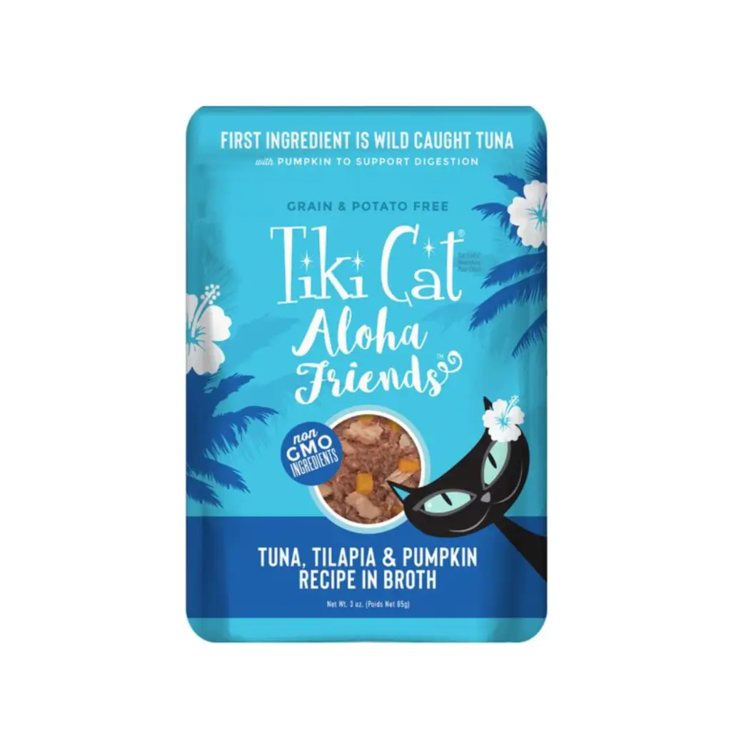 Tiki Cat Aloha Friends Tuna with Tilapia & Pumpkin Grain-Free Wet Cat Food 3-oz pouch