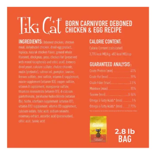 Tiki Cat Born Carnivore Chicken & Egg Grain-Free Dry Cat