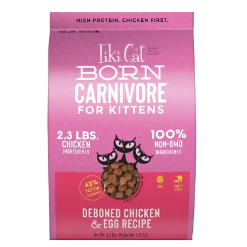 Tiki Cat Born Carnivore Deboned Chicken & Egg Recipe Dry Kitten Food, 2.8-lb bag