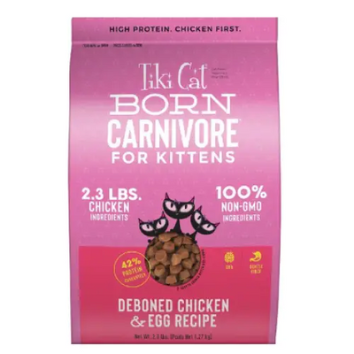 Tiki Cat Born Carnivore Deboned Chicken & Egg Recipe Dry Kitten Food, 2.8-lb bag