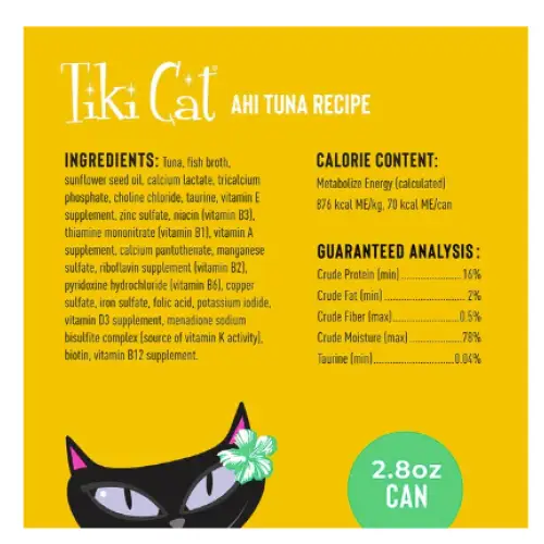 Tiki Cat Hawaiian Grill Ahi Tuna Wet Cat Food 2.8oz 6-oz -