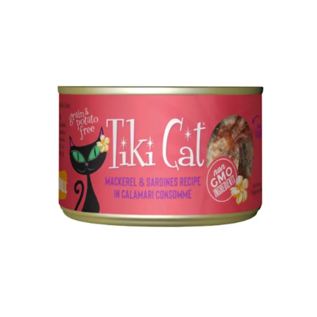 Tiki Cat Makaha Grill Mackerel Sardine Calamari Wet Cat Food 2.8oz, 6-oz