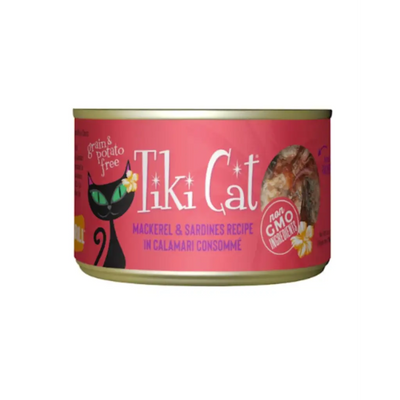 Tiki Cat Makaha Grill Mackerel Sardine Calamari Wet Cat Food 2.8oz, 6-oz