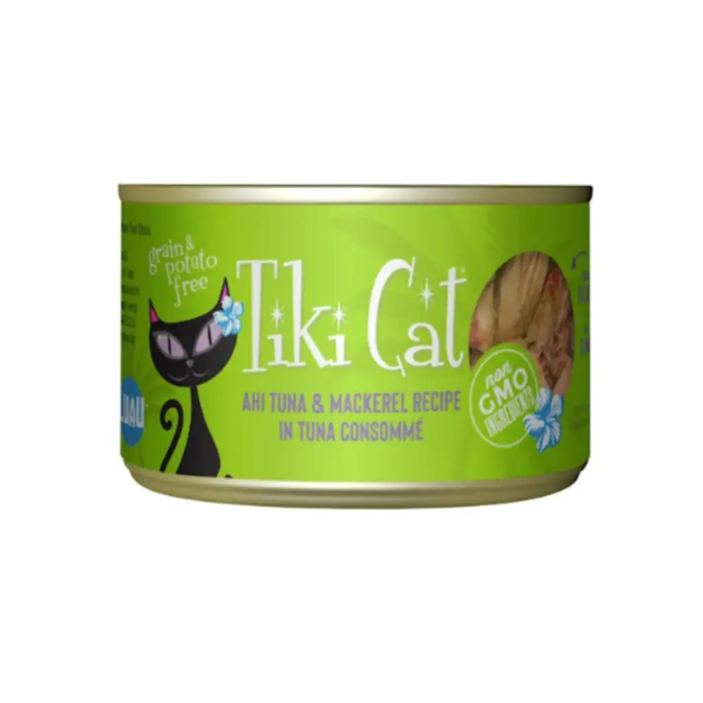 Tiki Cat Papeekeo Luau Ahi Tuna & Mackerel in Tuna Consomme Grain-Free Canned Cat Food, 6oz