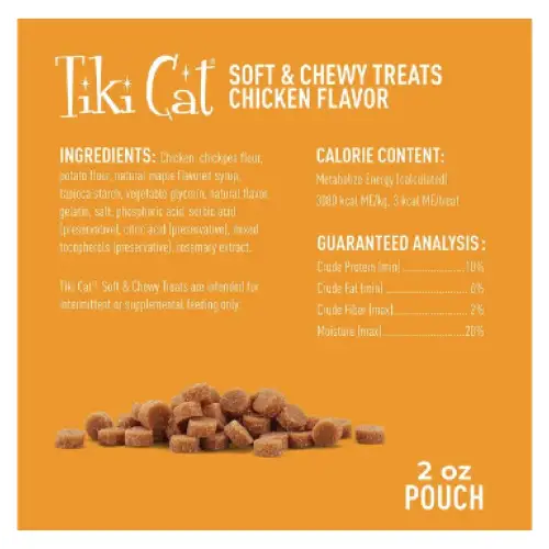 Tiki Cat Soft & Chewy Chicken Recipe Grain-Free Cat Treats