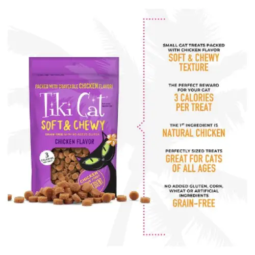 Tiki Cat Soft & Chewy Chicken Recipe Grain-Free Cat Treats