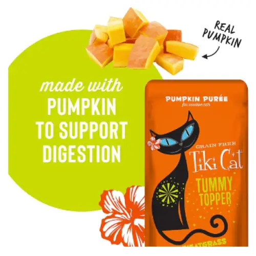 Tiki Cat Tummy Topper Pumpkin Puree Wheatgrass Grain-Free