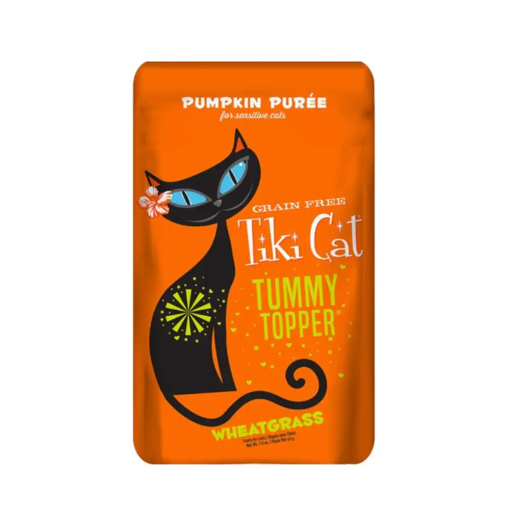 Tiki Cat Tummy Topper Pumpkin Puree Wheatgrass Grain-Free Wet Cat Food Topper, 1.5-oz